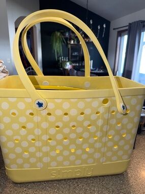 Simply Southern Yellow Polka Dot Tote Bag